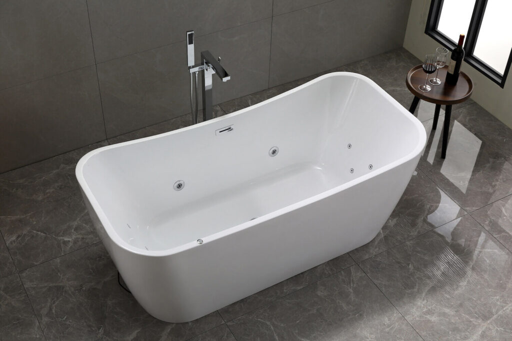 Acrylic freestanding whirlpool massage bath tub conric
