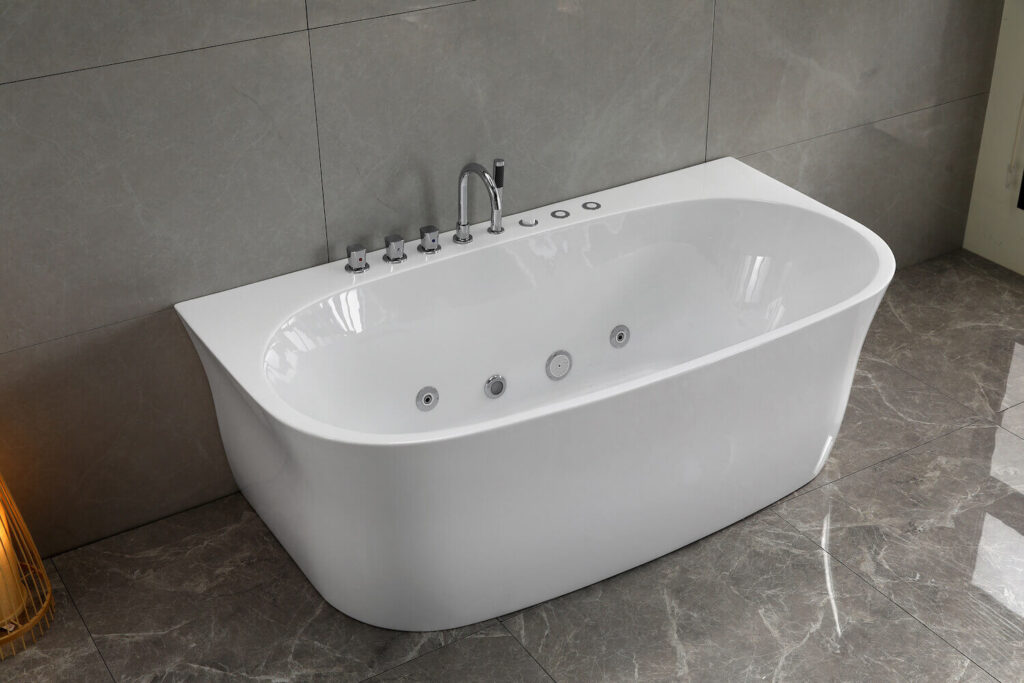 Acrylic freestanding whirlpool hydromassage bathtub conric
